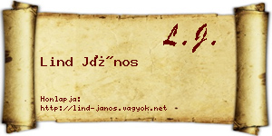 Lind János névjegykártya